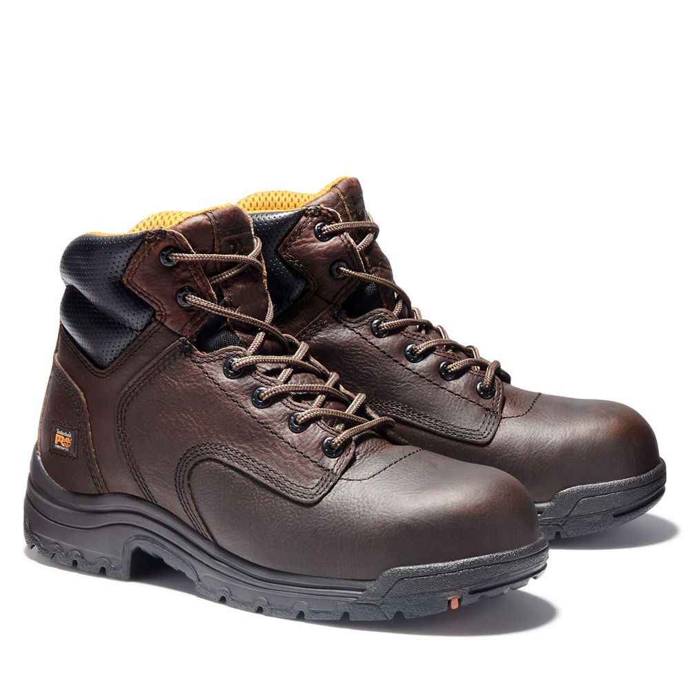 Timberland Mens Work Boots PRO® TiTAN® 6\" Comp Toe - Brown - India IR8475239